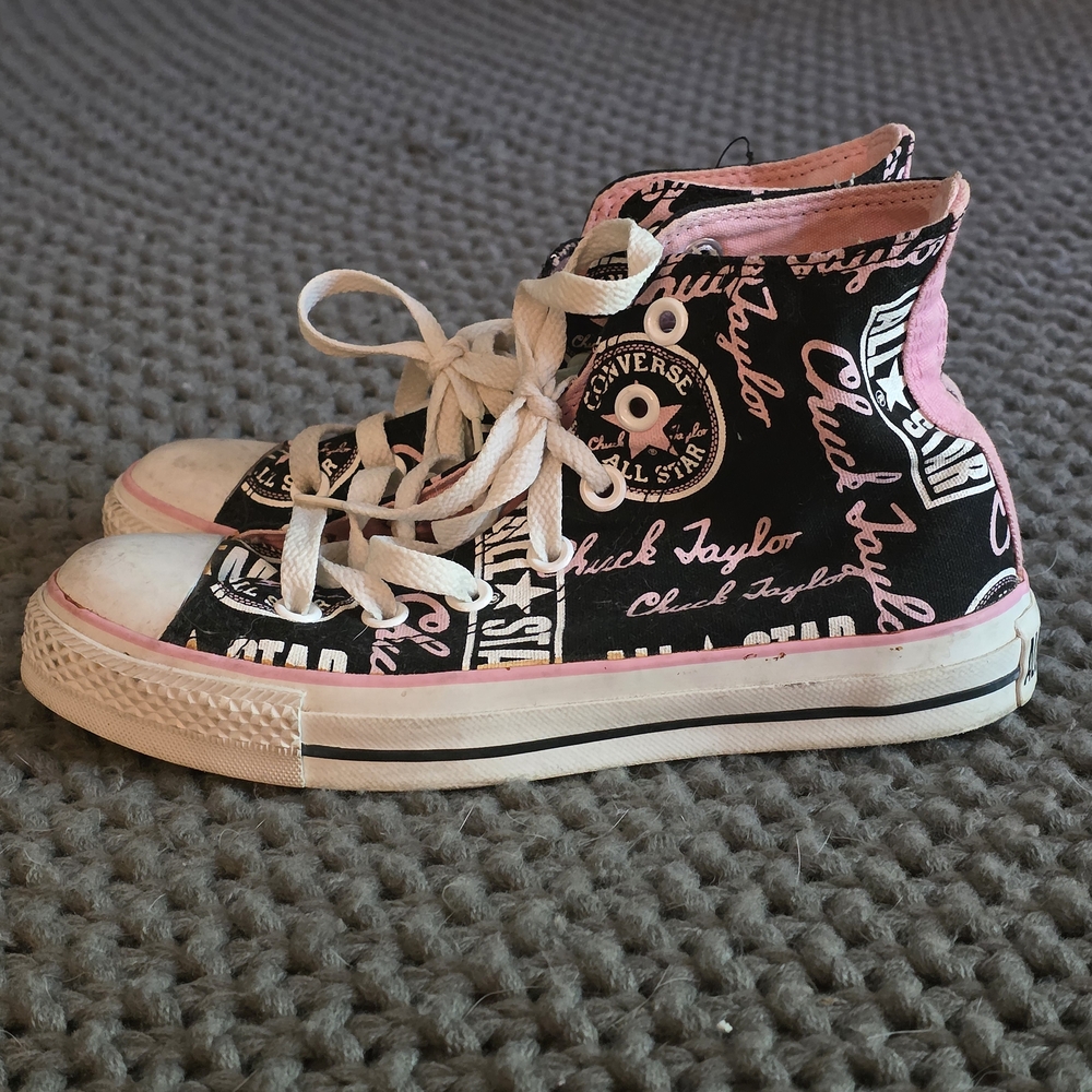 Converse Artistic Black and Pink High-Top Sneakers